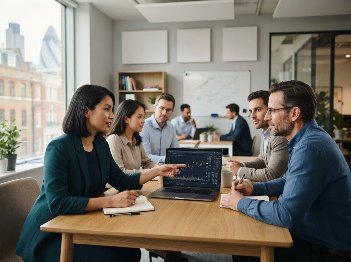 Apple Trades analyst reviewing risk data on a workstation